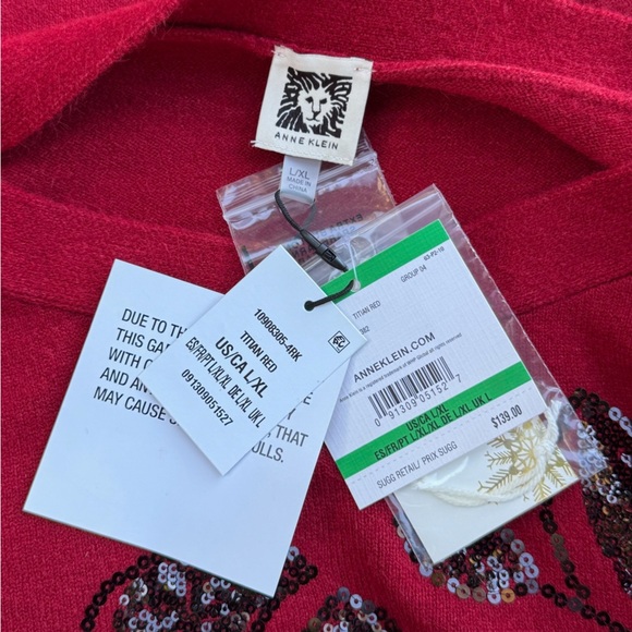 NWT Anne Klein floral sequined poncho - size L/XL - Picture 4 of 6